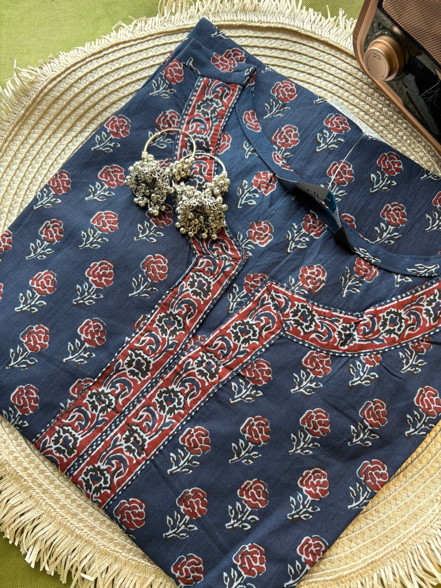 Blue Rose Cotton Short Top