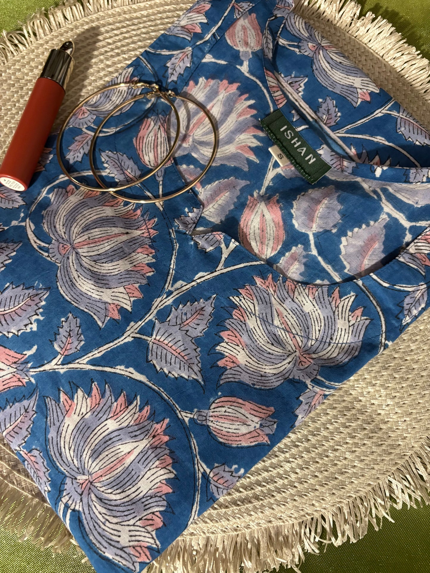 Blue Lotus Cotton Short Top