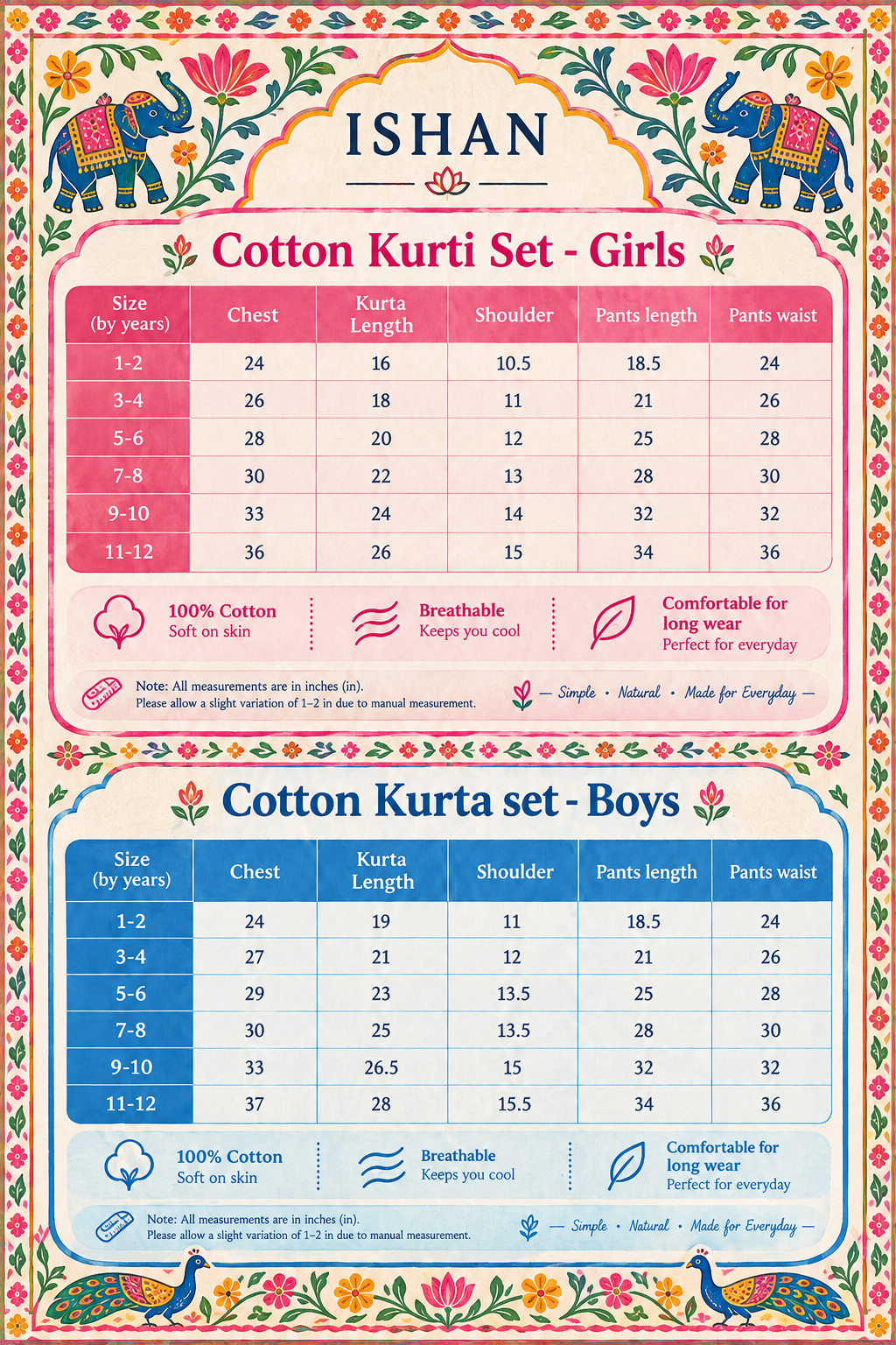 Mustard Boys Cotton Kurta Set with pants
