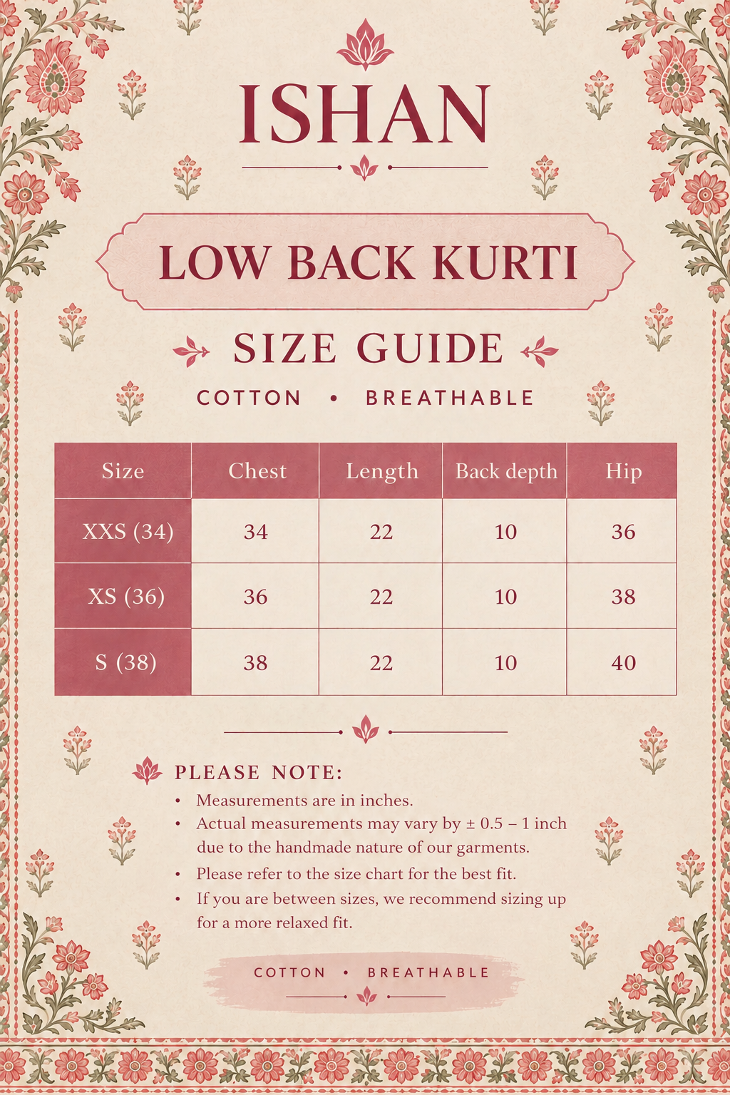 Grey x Red Florals on White Cotton Kurti