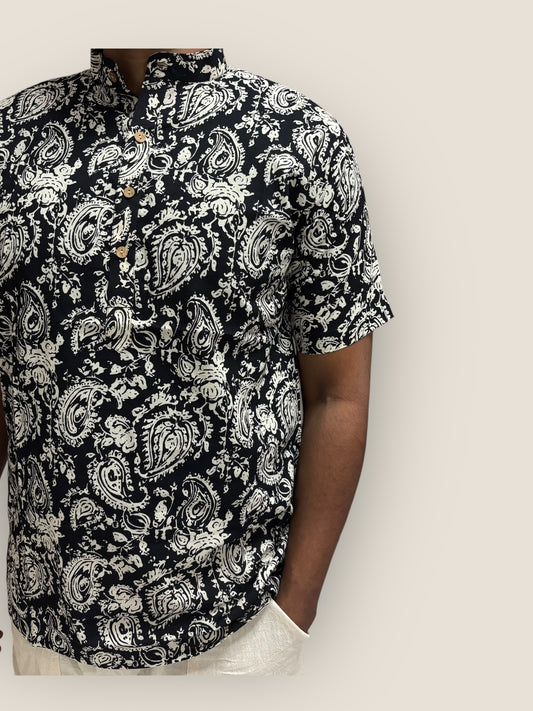 Black Maanga Cotton Kurta