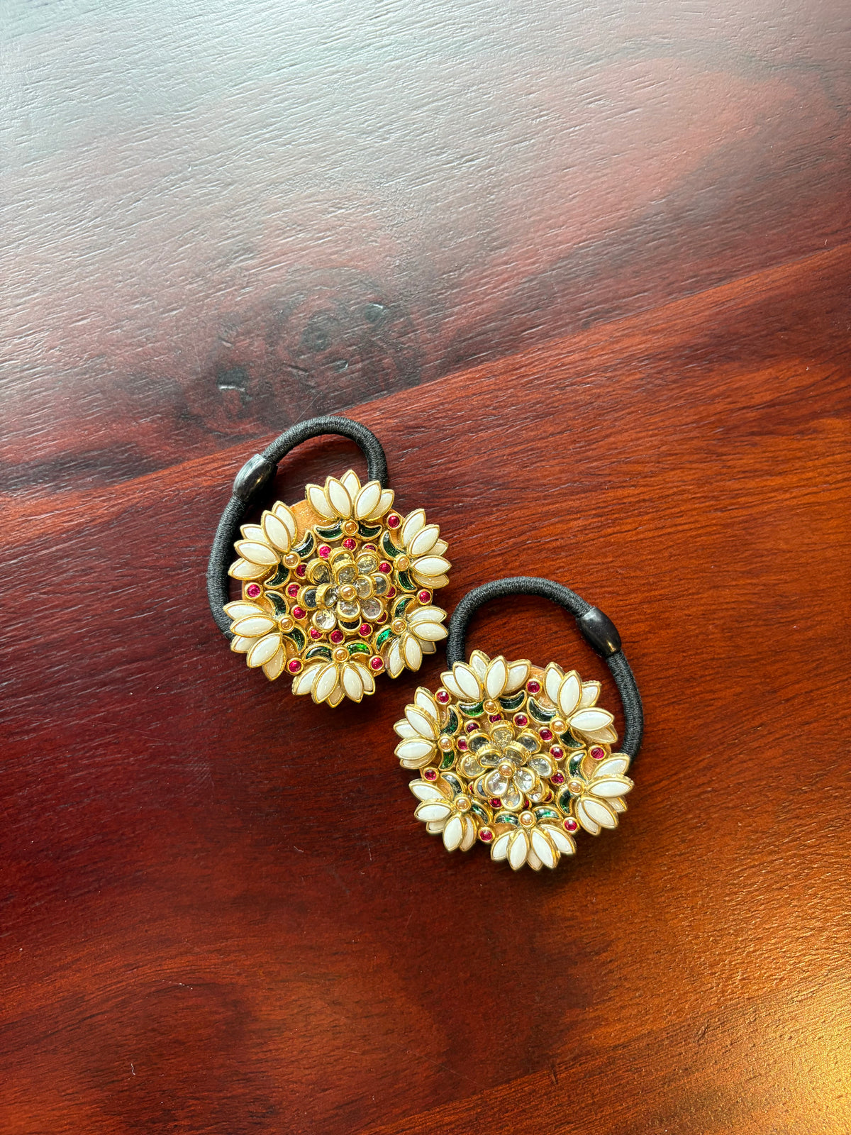 Multicolour Lotus Hair Tie - Pair