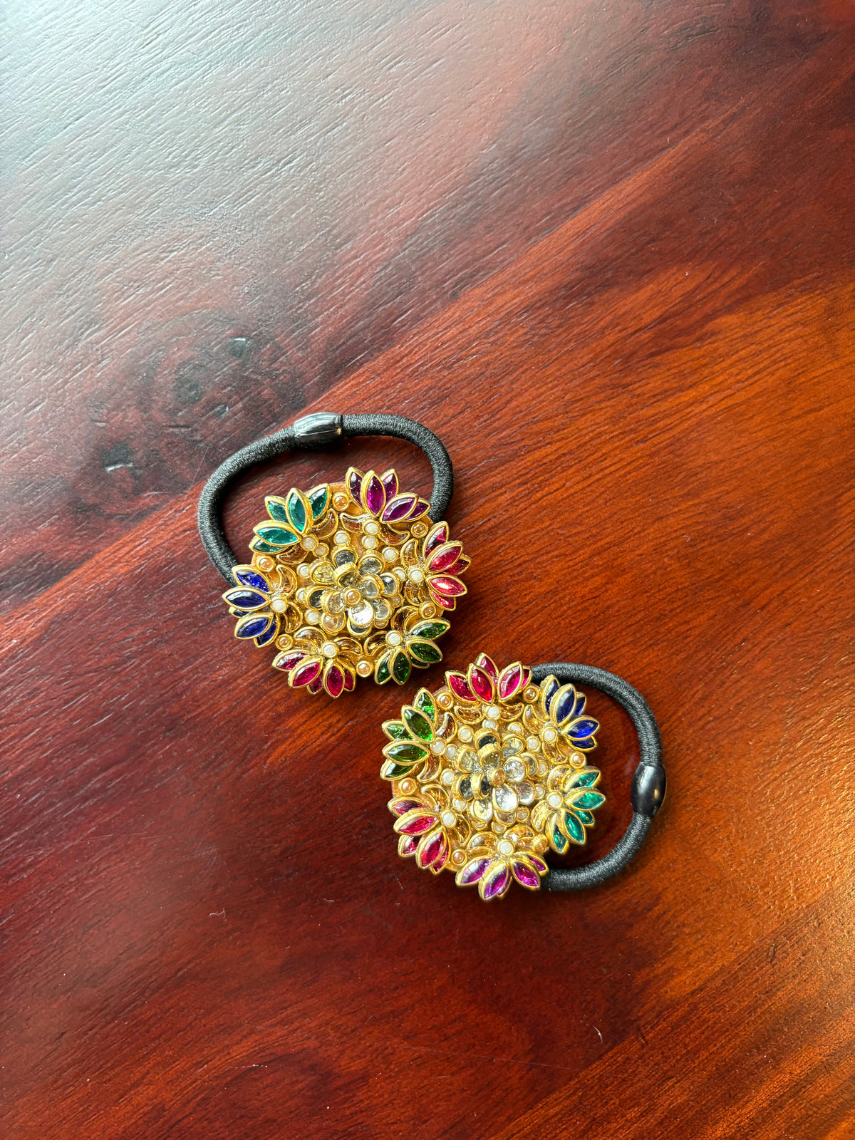 Multicolour Lotus Hair Tie - Pair