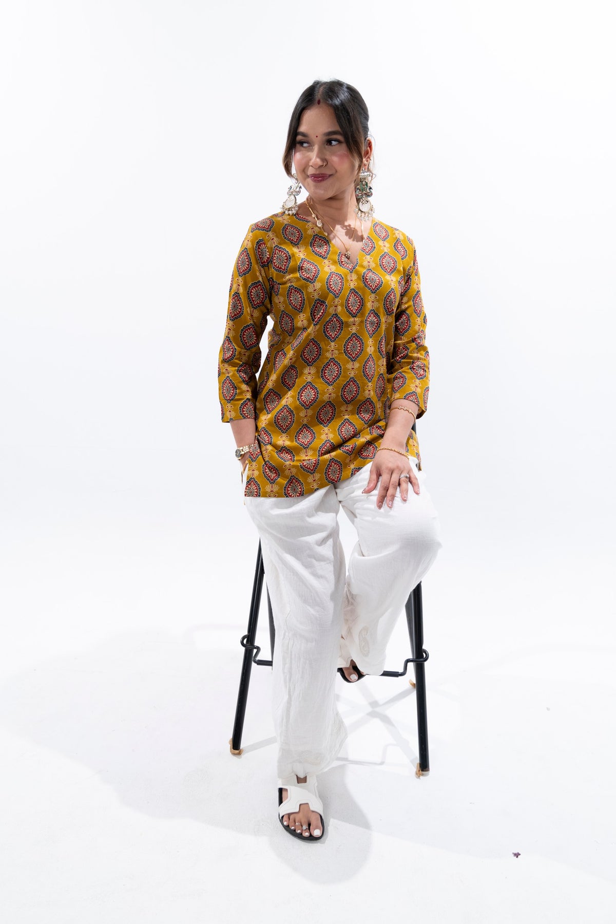 Mustard Cotton Kurti
