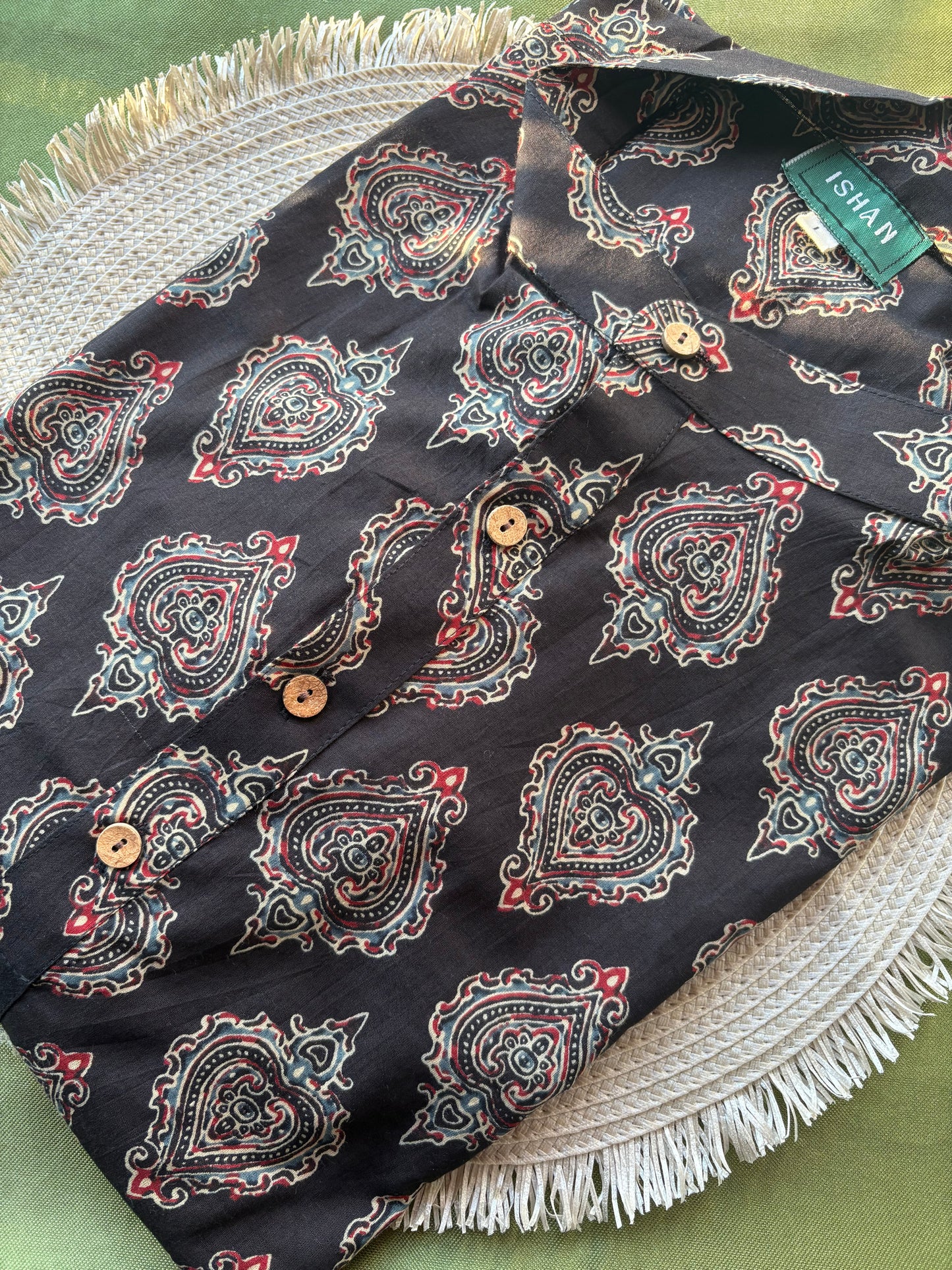 Black Spade Cotton Long Kurta