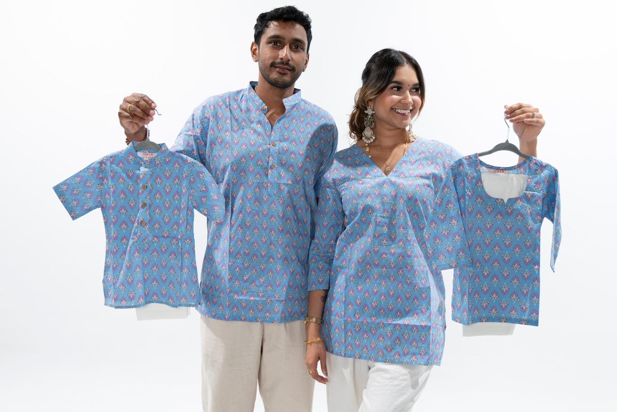 Baby Blue Cotton Kurta