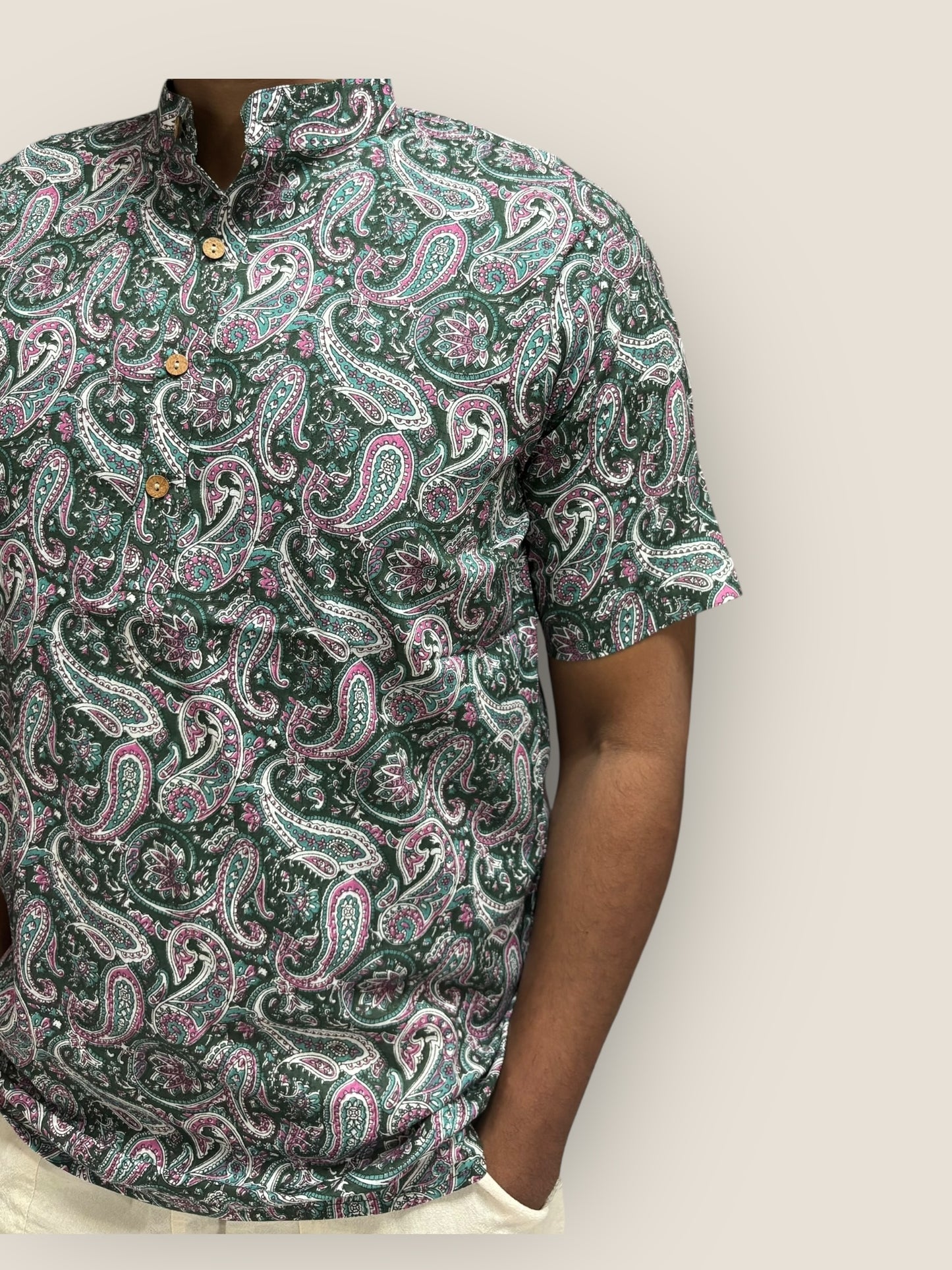 Maanga Green Cotton Kurta