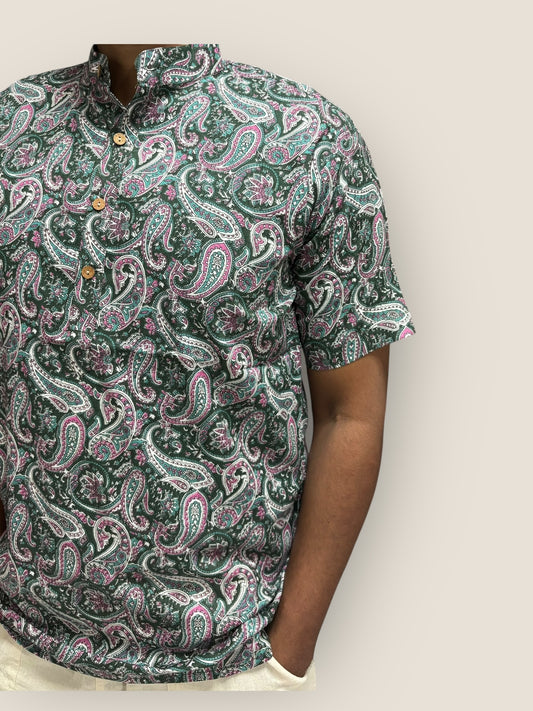 Maanga Green Cotton Kurta