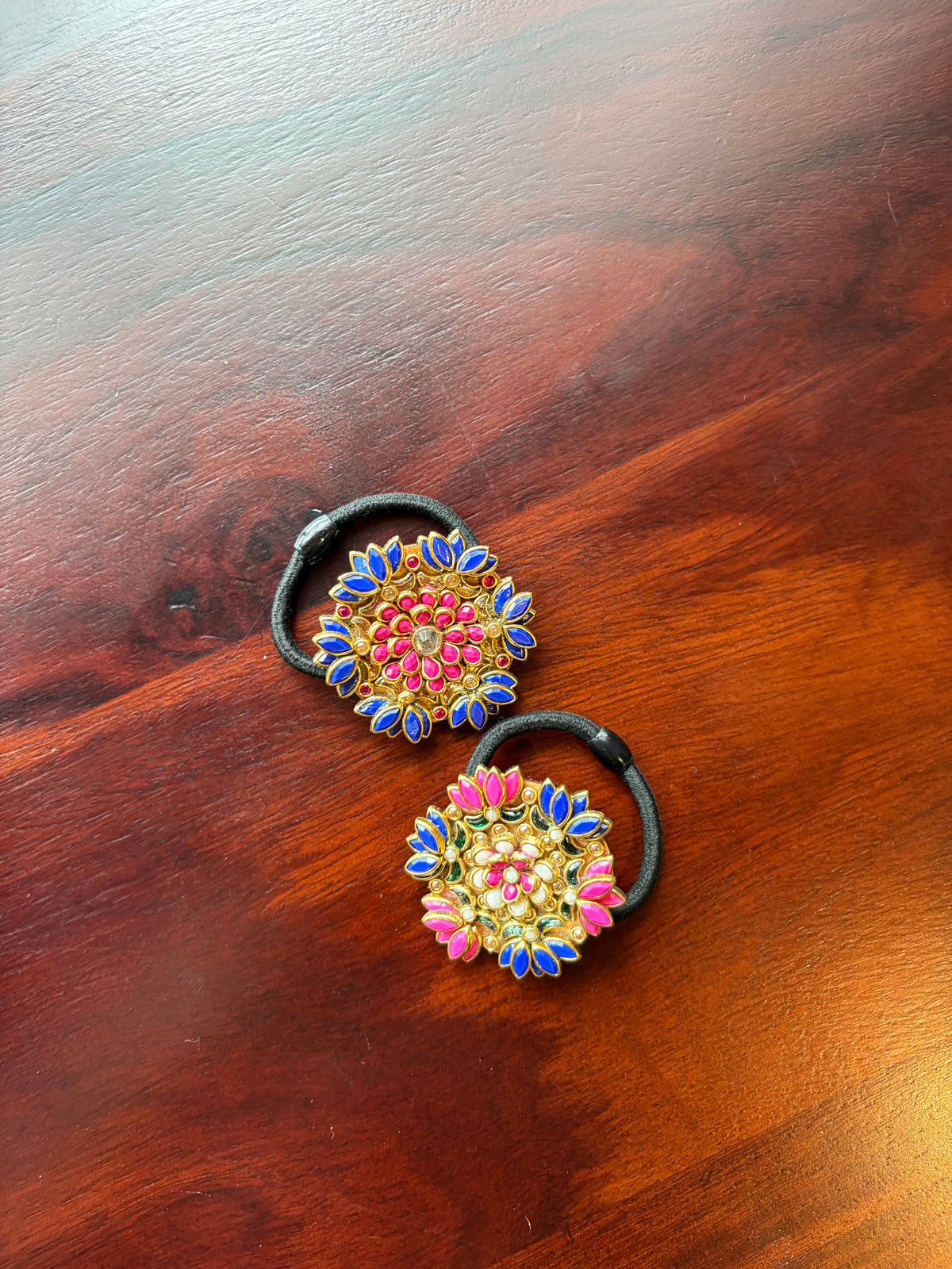 Multicolour Lotus Hair Tie - Pair