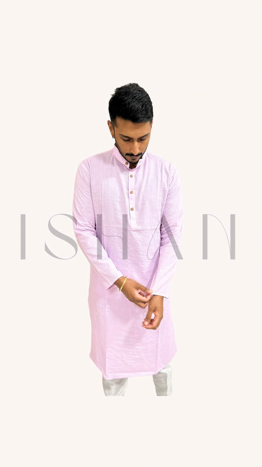 Plain Lavender Cotton Kurta