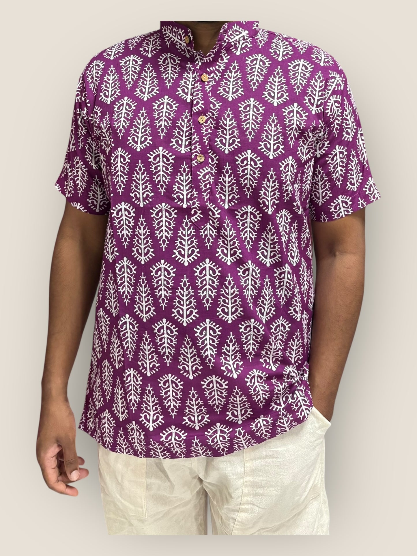 Purple Cotton Kurta