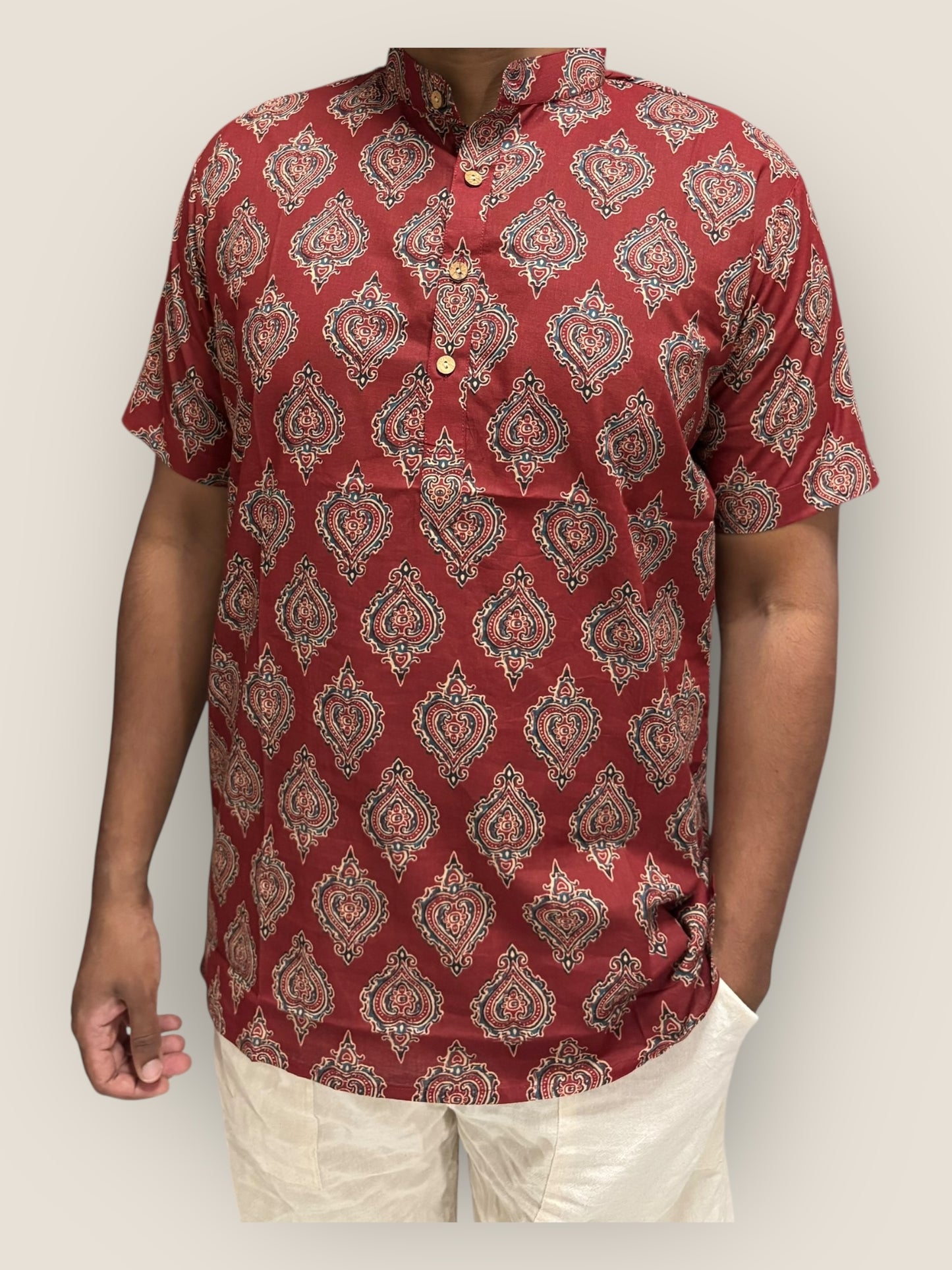 Maroon Spade Cotton Kurta