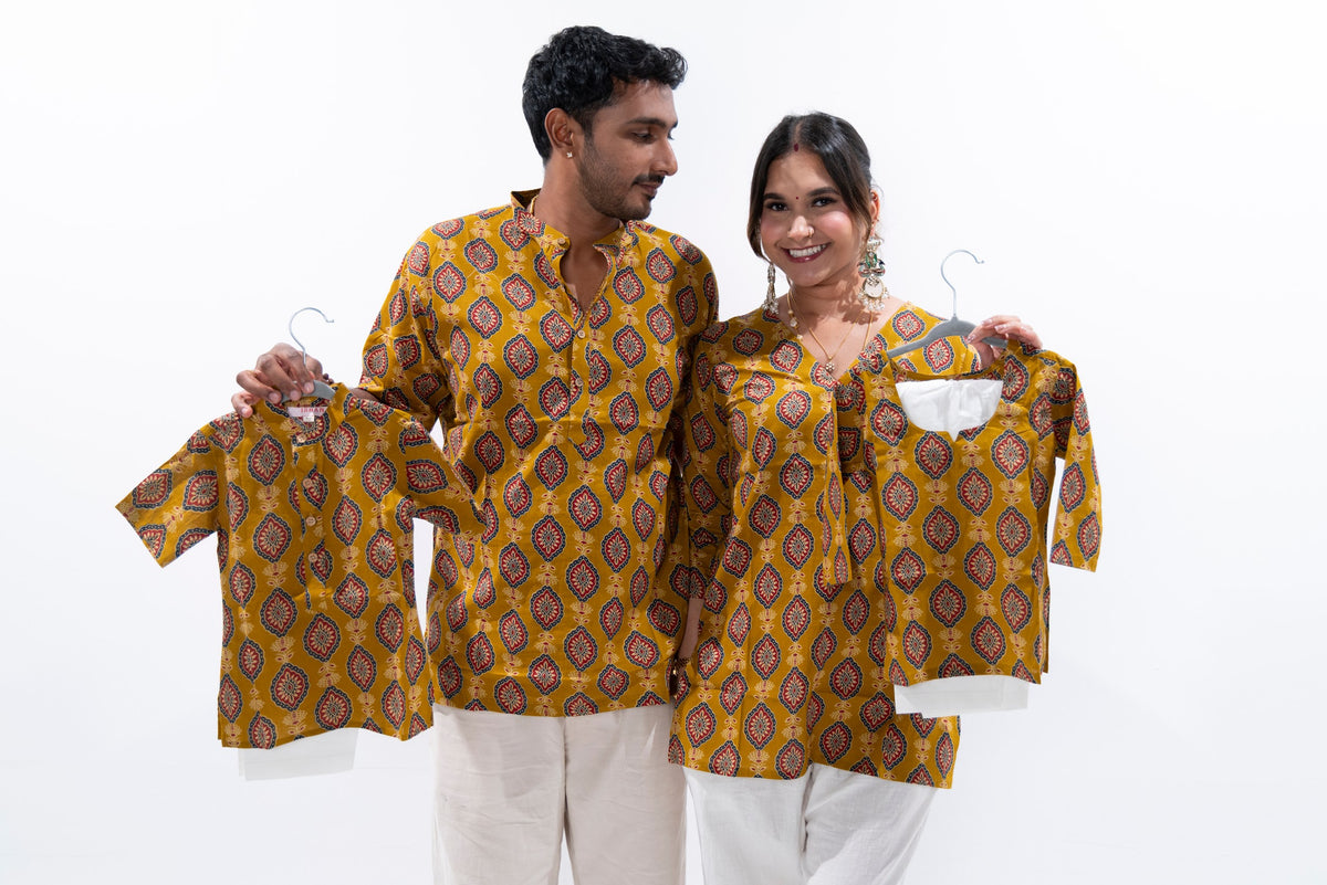 Mustard Cotton Kurta