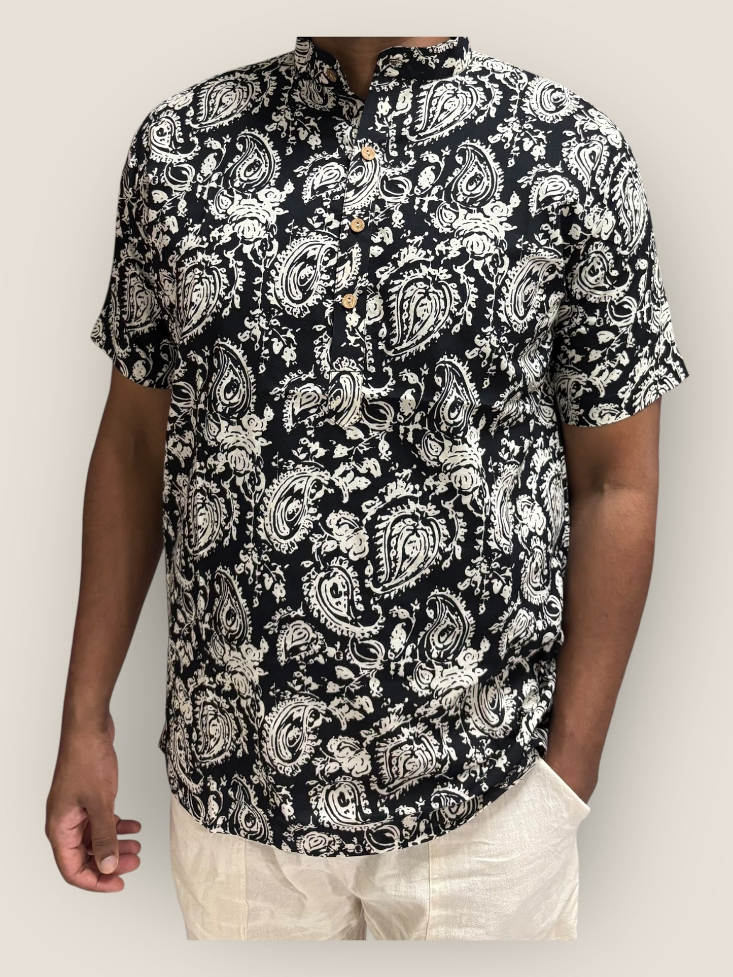 Black Maanga Cotton Kurta