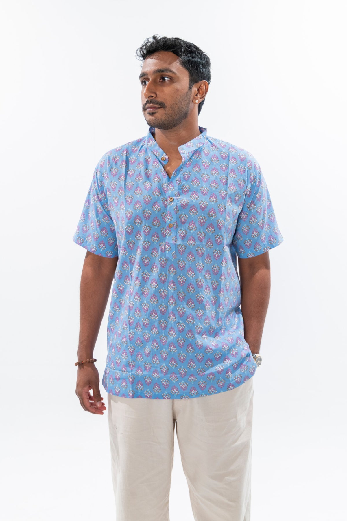 Baby Blue Cotton Kurta