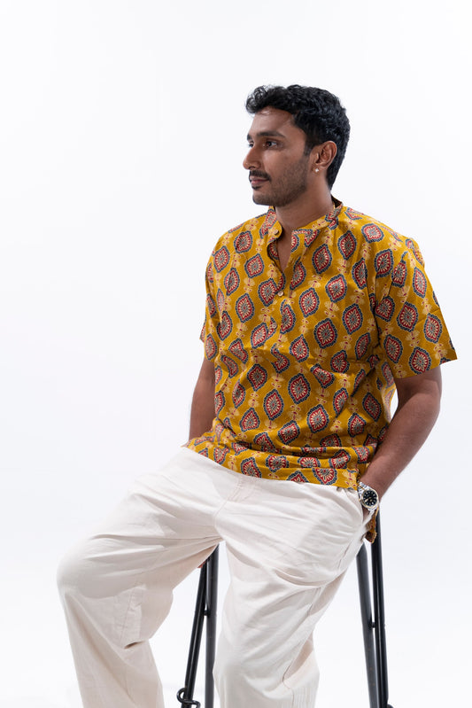 Mustard Cotton Kurta