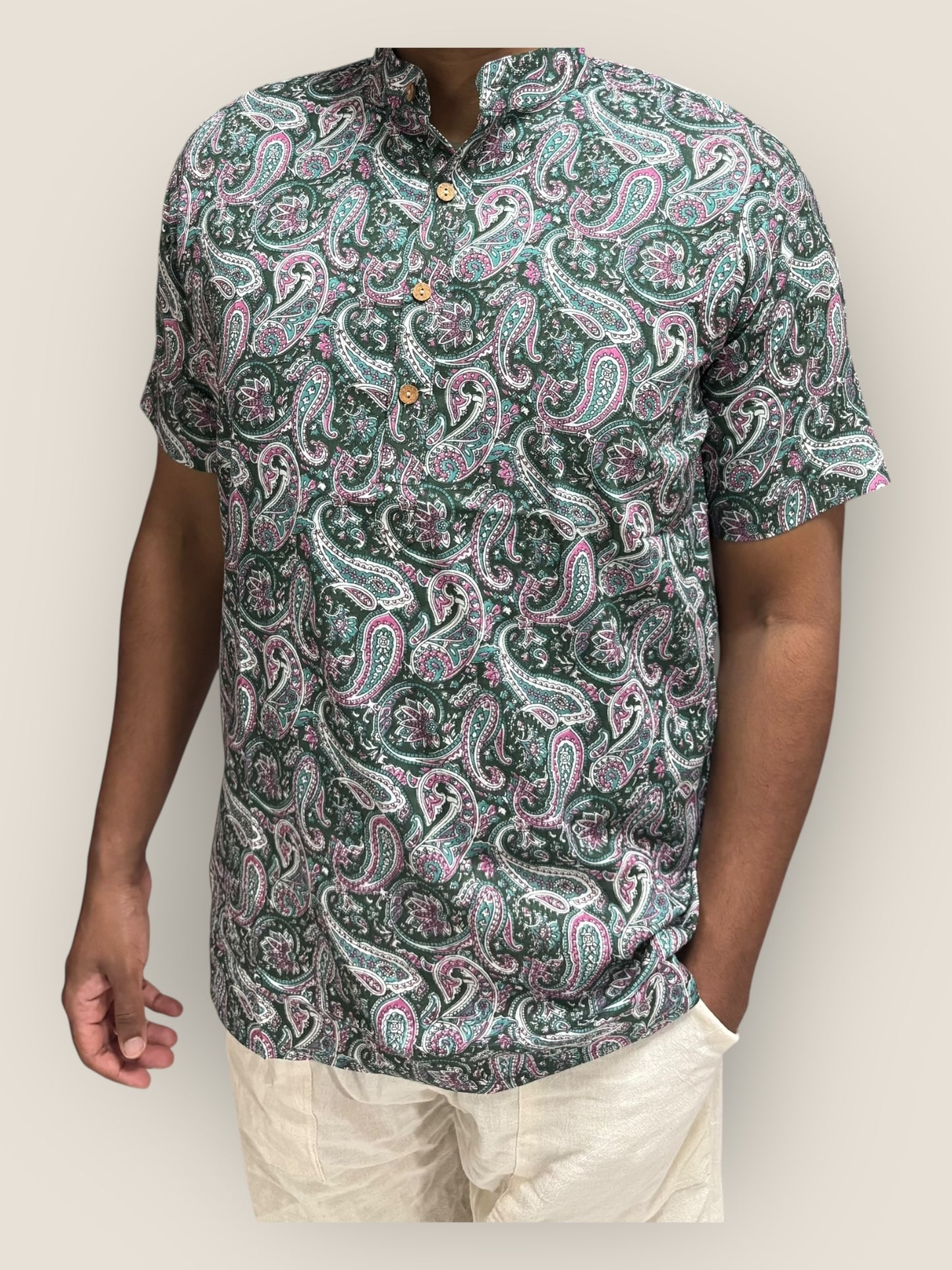 Maanga Green Cotton Kurta