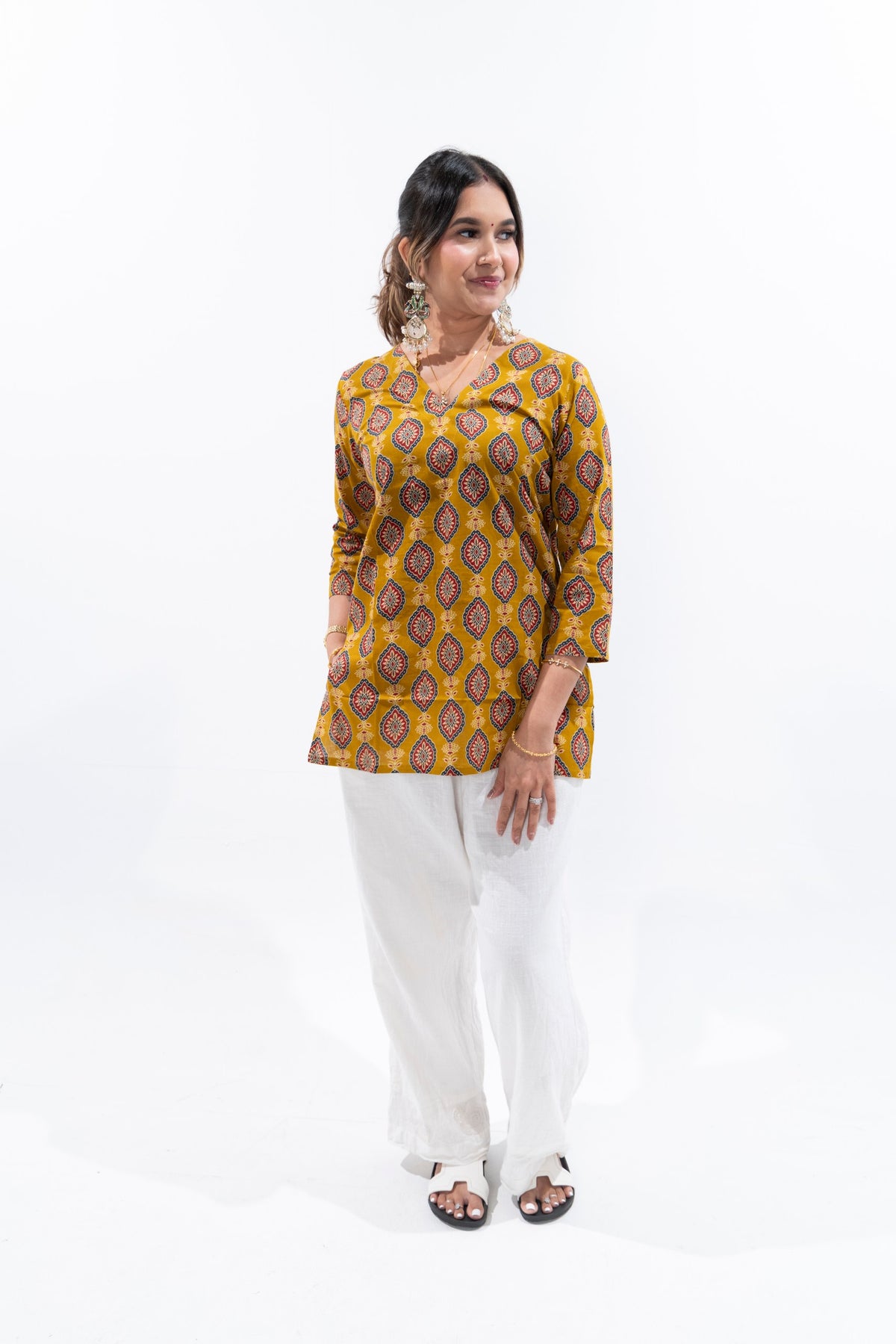 Mustard Cotton Kurti