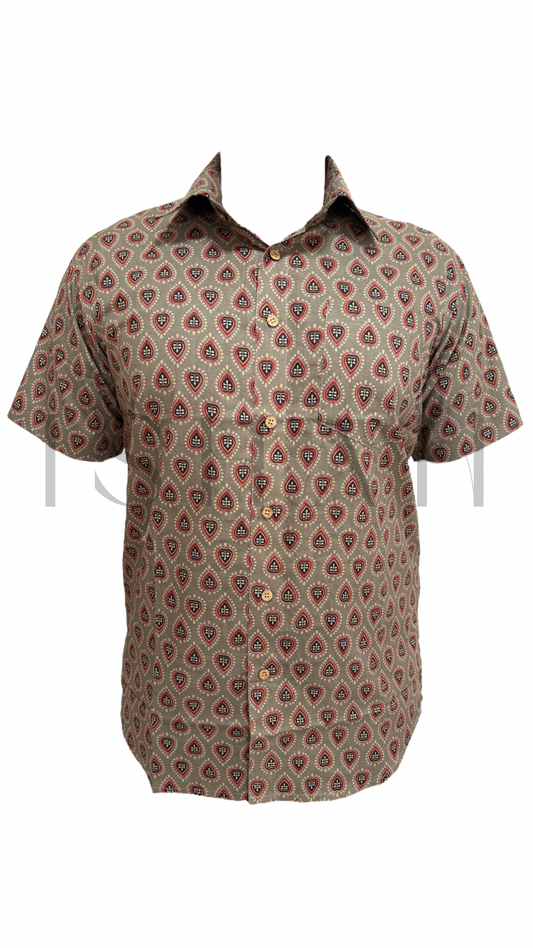 Brown Sugar Printed Cotton Shirt