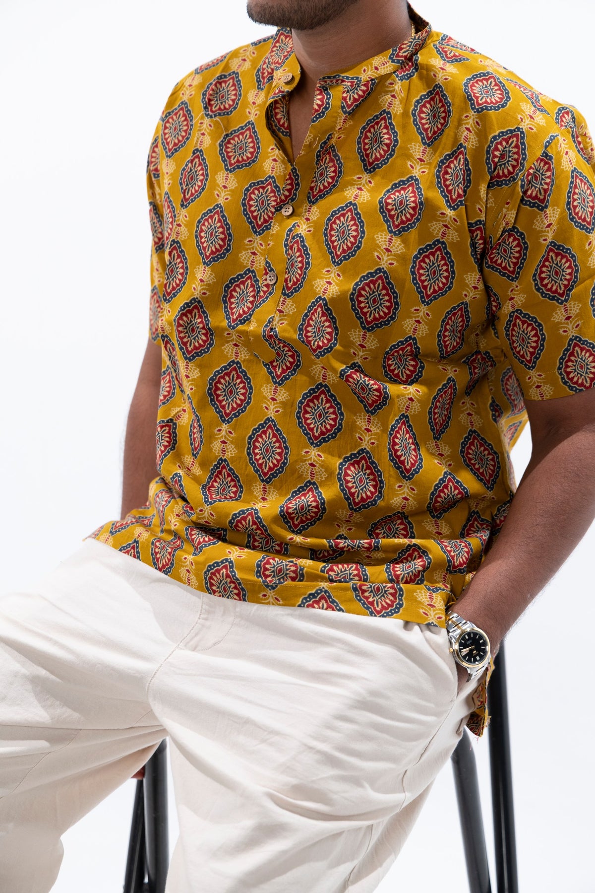 Mustard Cotton Kurta