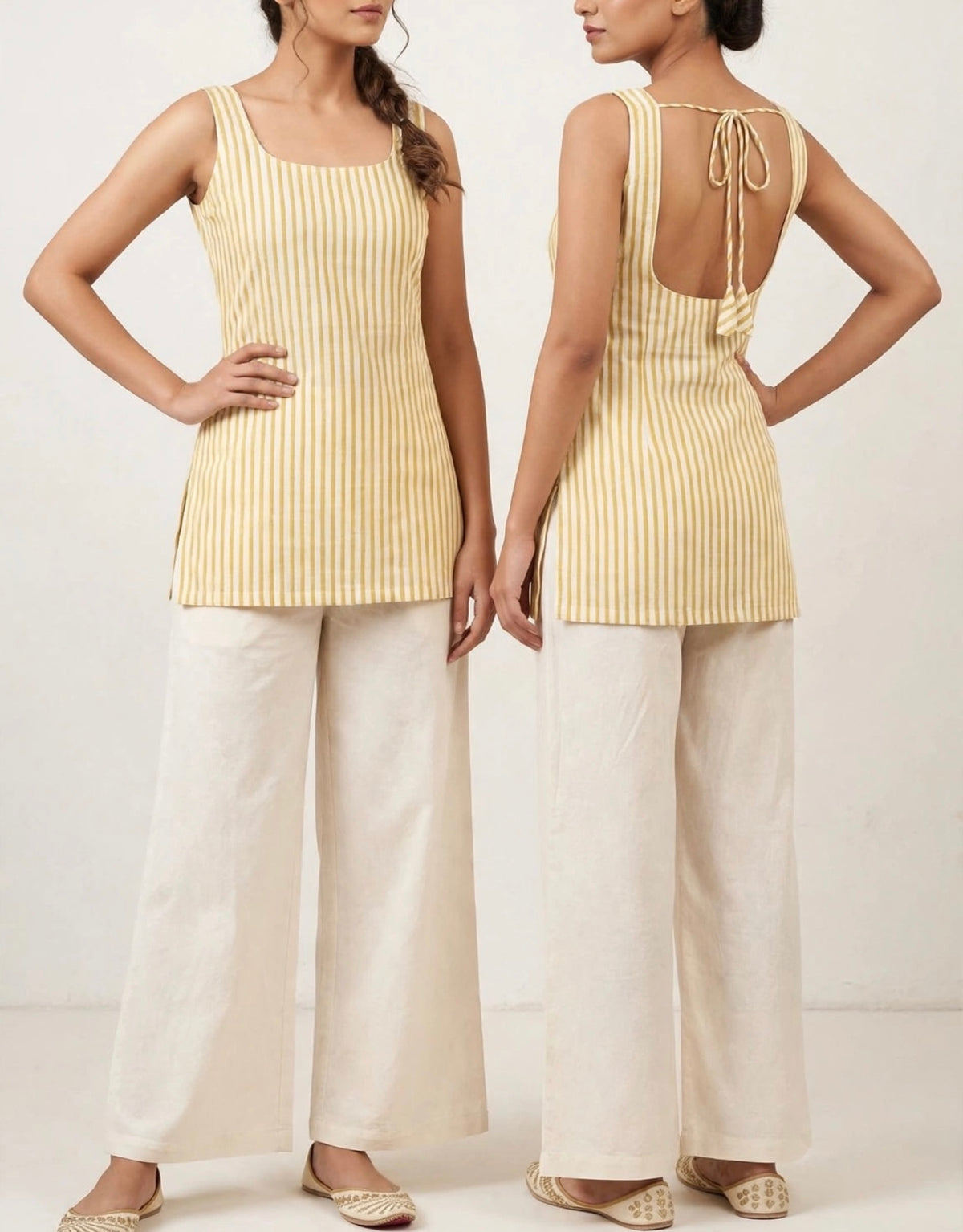 Striped Sunshine Cotton Kurti