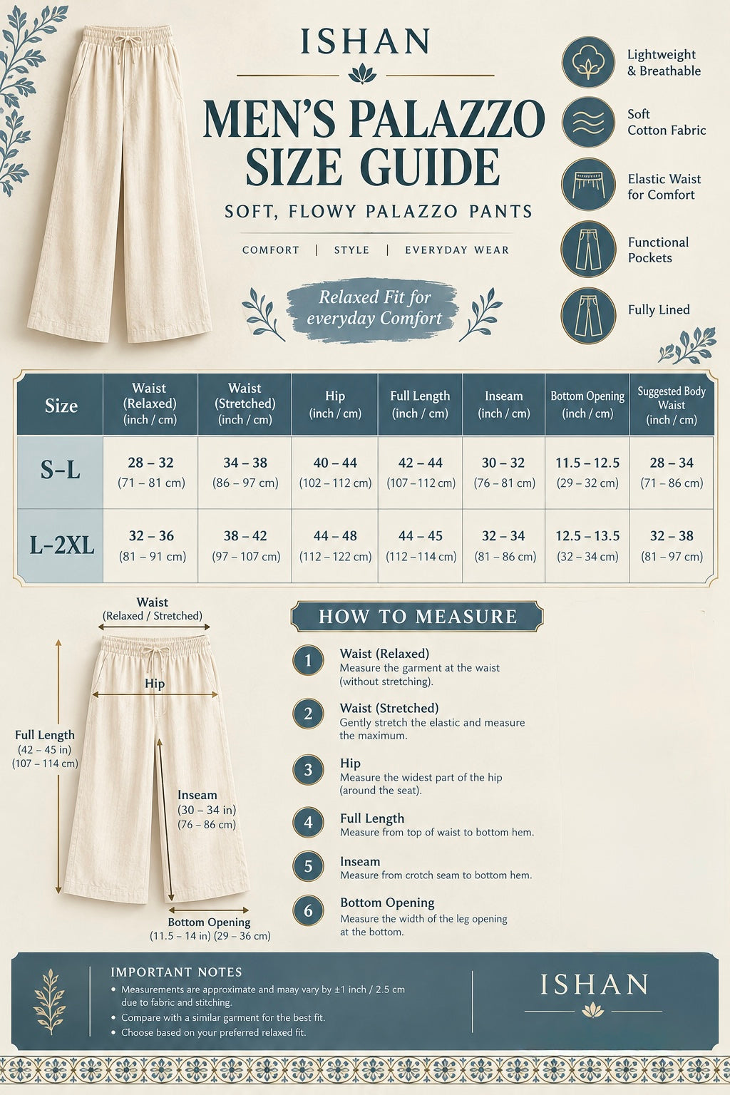 IYAL - Men’s Cotton Palazzo Pants